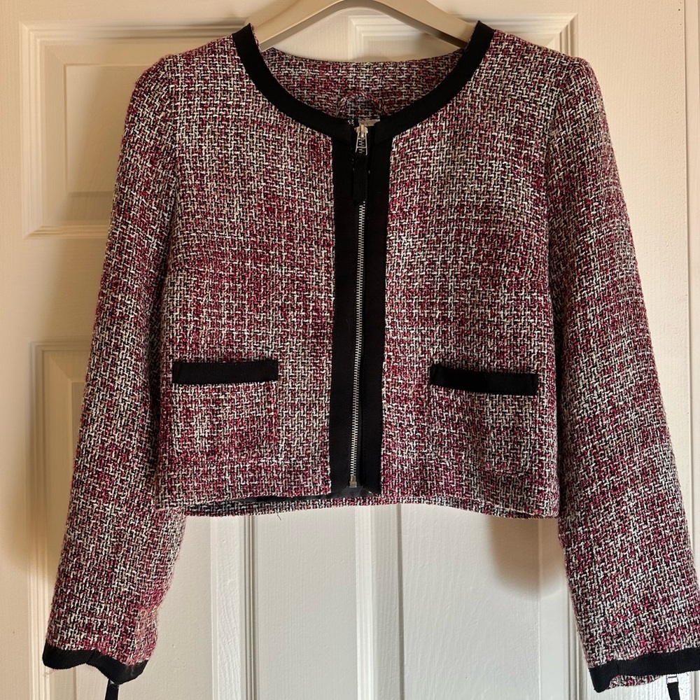 H&M cropped tweed jacket US6